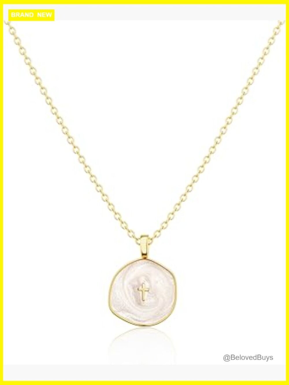 Dainty 14k Gold Plated Cross Pendant Necklace Womens Cute Christmas Gift